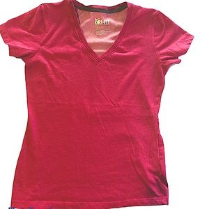Nike Dri-FIT Pink V-Neck Top Size Medium